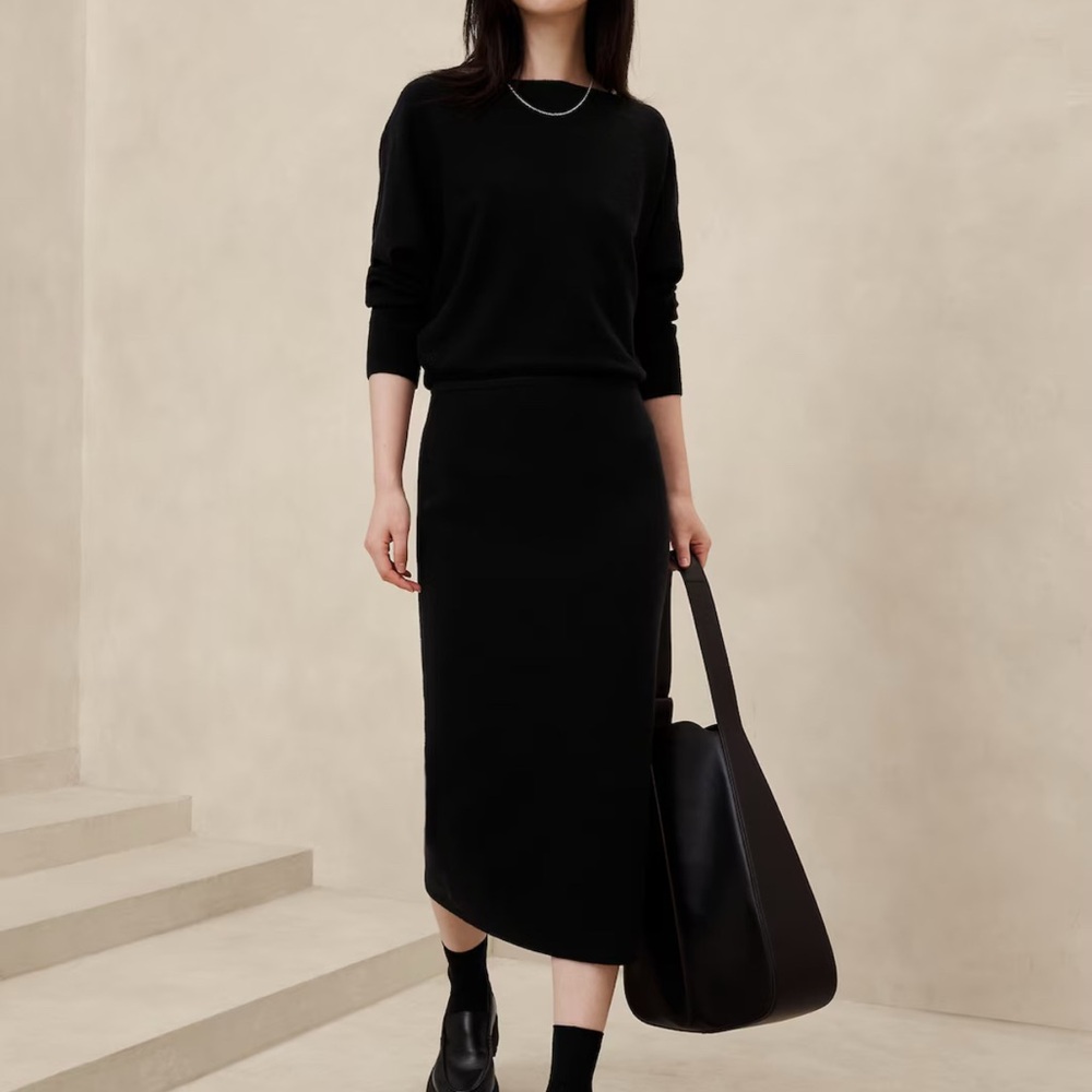 Banana Republic Elegant Black Sweater Dress